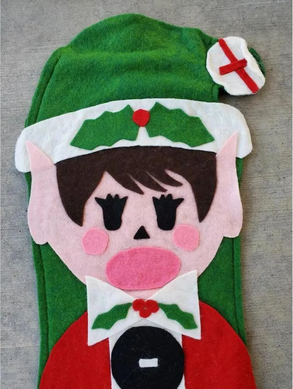 Old Family Christmas Stocking set of 4 Felt Holiday gift, Vintage Christmas